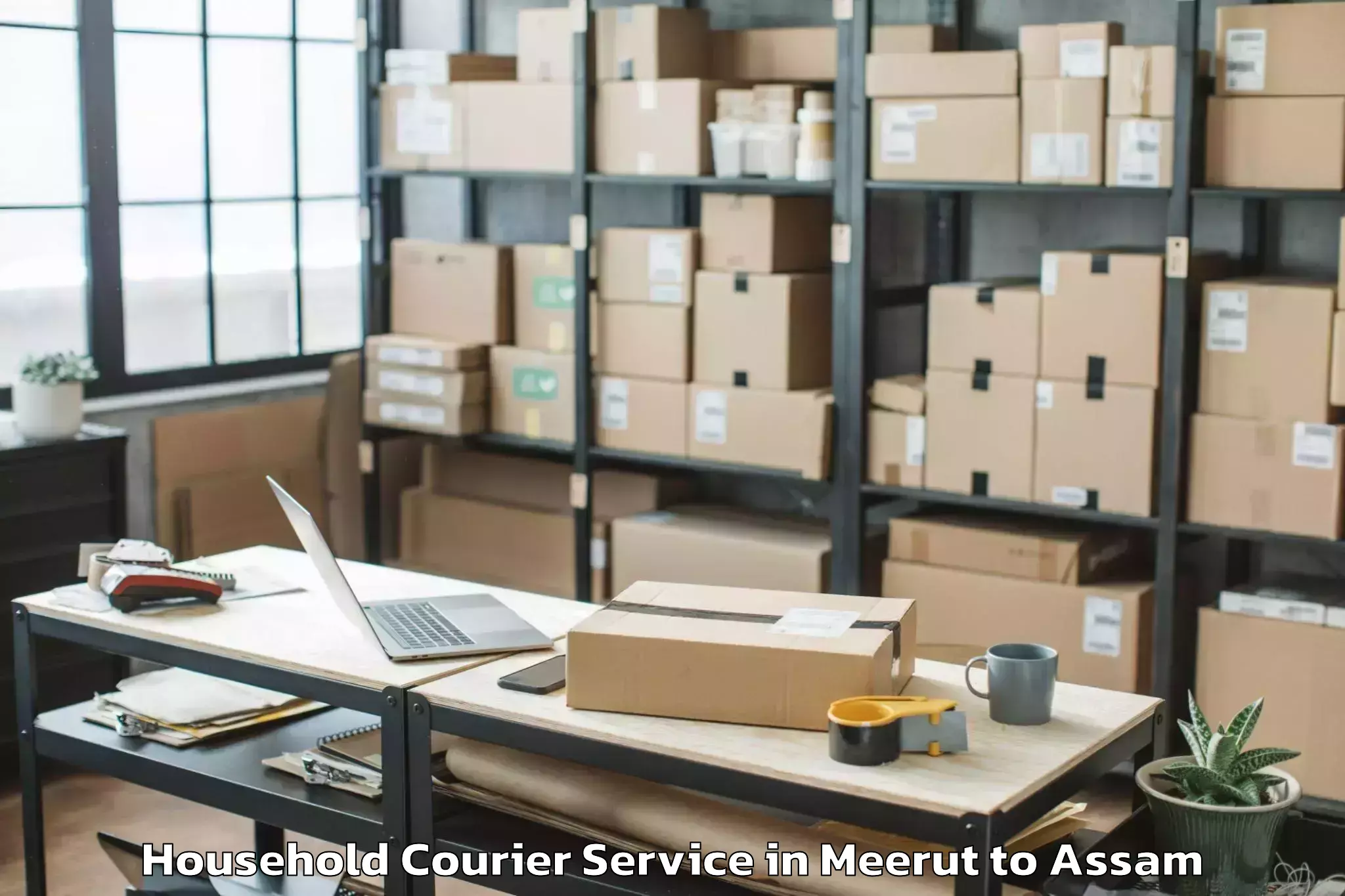 Top Meerut to Nalbari Household Courier Available